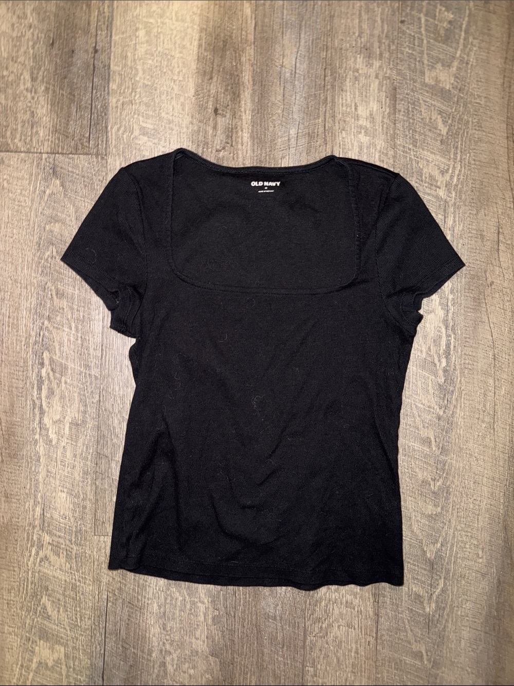 Old Navy Black Women’s Square Neck Short Sleeve Tee